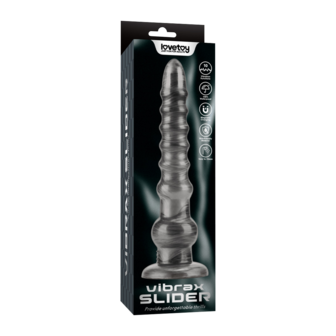 Lovetoy - Vibrax Slider - Lange Vibrerende Anaal Dildo - 32 cm - Zilver