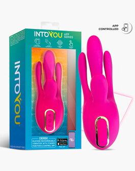 IY - Derek - Clitoris Vibrator - Bewegende Vingers - 3 motoren - App-bediening - Roze