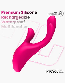 IY - Derek - Clitoris Vibrator - Bewegende Vingers - 3 motoren - App-bediening - Roze