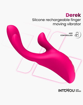 IY - Derek - Clitoris Vibrator - Bewegende Vingers - 3 motoren - App-bediening - Roze