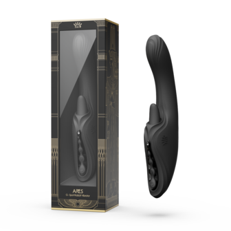 ZALO - Ares - Likkende G-Spot Rabbit Vibrator - Verwarmend - App Control - Obsidian Zwart