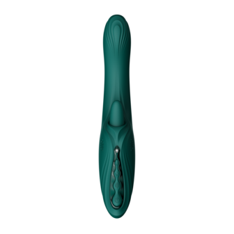 ZALO - Ares - Likkende G-Spot Rabbit Vibrator - Verwarmend - App Control - Smaragd Groen