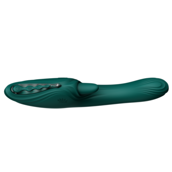 ZALO - Ares - Likkende G-Spot Rabbit Vibrator - Verwarmend - App Control - Smaragd Groen