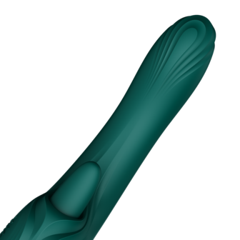 ZALO - Ares - Likkende G-Spot Rabbit Vibrator - Verwarmend - App Control - Smaragd Groen