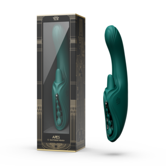 ZALO - Ares - Likkende G-Spot Rabbit Vibrator - Verwarmend - App Control - Smaragd Groen