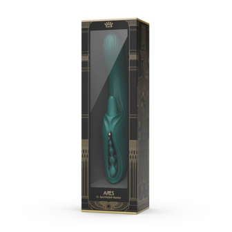 ZALO - Ares - Likkende G-Spot Rabbit Vibrator - Verwarmend - App Control - Smaragd Groen