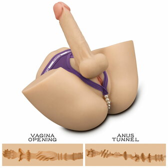 LoveToy - Streetgirl&#039;s 17 Masturbator met Buigbare Dildo - Beige