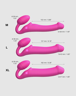 Strap-On-Me - Strapless Strap-on Vibrator - Buigbaar - Fuchsia - Maat M