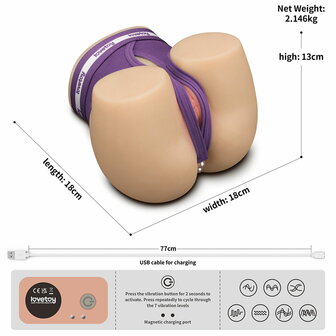 LoveToy - Streetgirl&#039;s Dual Motor Sensation Pulse Masturbator - Beige