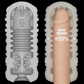 LoveToy - Knights Ring - Vibrerende Dual Purpose Sleeve - Drip - Wit