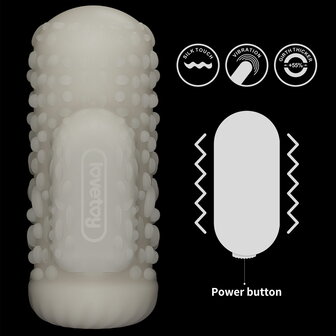 LoveToy - Knights Ring - Vibrerende Dual Purpose Sleeve - Drip - Wit