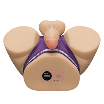 LoveToy - Streetgirl&#039;s Dual Motor Sensation Pulse Masturbator met Dildo - Beige