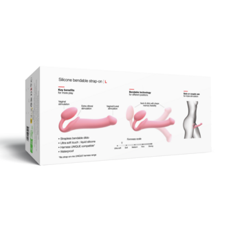 Strap-On-Me - Strapless Strap-on Dildo - Buigbaar - Roze - Maat L
