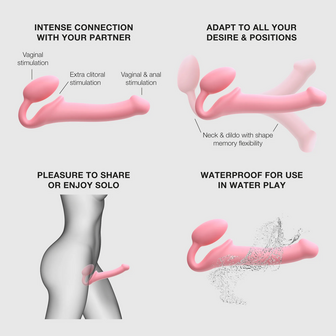 Strap-On-Me - Strapless Strap-on Dildo - Buigbaar - Roze - Maat L