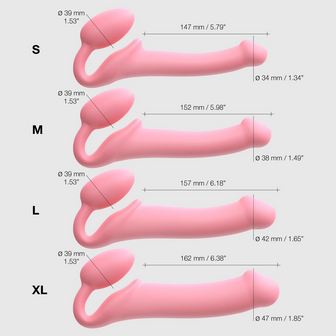 Strap-On-Me - Strapless Strap-on Dildo - Buigbaar - Roze - Maat L