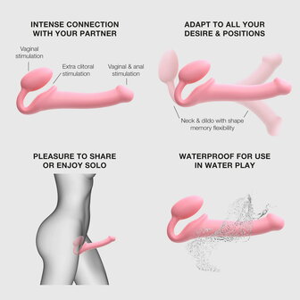 Strap-On-Me - Strapless Strap-on Dildo - Buigbaar - Roze - Maat S