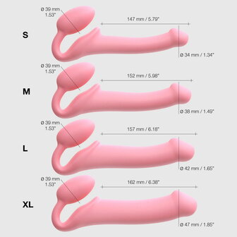 Strap-On-Me - Strapless Strap-on Dildo - Buigbaar - Roze - Maat S