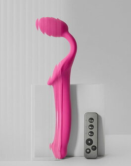 Strap-On-Me - Strapless Strap-on Vibrator - Buigbaar - Fuchsia - Maat XL