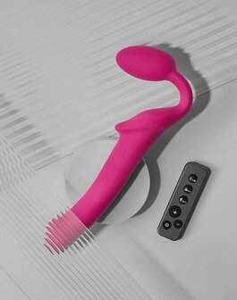 Strap-On-Me - Strapless Strap-on Vibrator - Buigbaar - Fuchsia - Maat XL