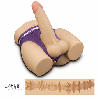 LoveToy - Streetgirl&#039;s 14 Masturbator met Buigbare Dildo - Beige