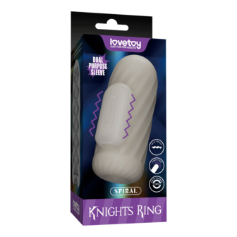 LoveToy - Knights Ring - Vibrerende Dual Purpose Sleeve - Spiraal - Wit