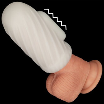 LoveToy - Knights Ring - Vibrerende Dual Purpose Sleeve - Spiraal - Wit