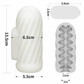 LoveToy - Knights Ring - Vibrerende Dual Purpose Sleeve - Spiraal - Wit