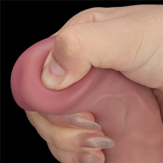 LoveToy - Power Cock - 23 cm - Vibrerende Dildo - Dual Density - Lichte Huidskleur