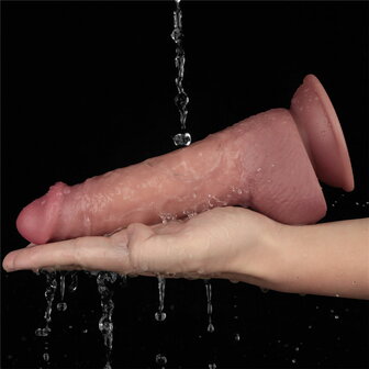 LoveToy - Power Cock - 21.5 cm - Vibrerende Dildo - Dual Density - Lichte Huidskleur