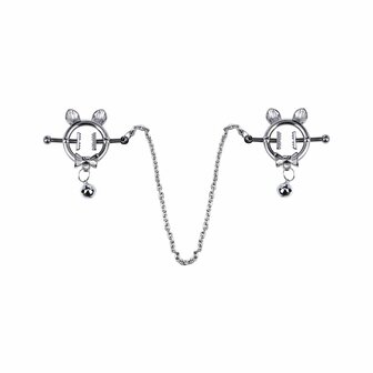 Kiotos - Kittenoortjes met Strik en Belletje - Tepelklemmen met ketting