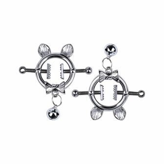 Kiotos - Kittenoortjes met Strik en Belletje - Tepelklemmen met ketting