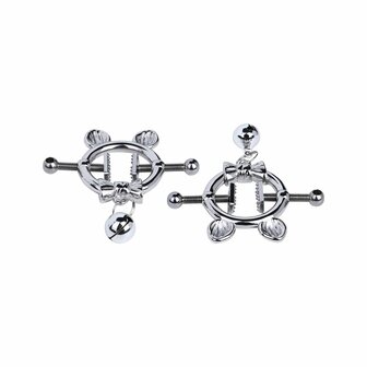 Kiotos - Kittenoortjes met Strik en Belletje - Tepelklemmen met ketting