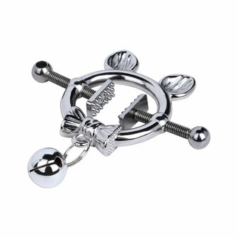Kiotos - Kittenoortjes met Strik en Belletje - Tepelklemmen met ketting
