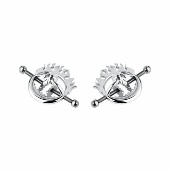 Kiotos - Flaming Skull - Tepelklemmen met ketting