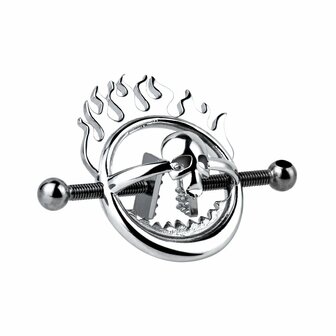 Kiotos - Flaming Skull - Tepelklemmen met ketting