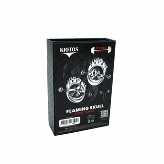 Kiotos - Flaming Skull - Tepelklemmen met ketting