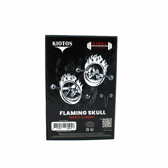 Kiotos - Flaming Skull - Tepelklemmen met ketting
