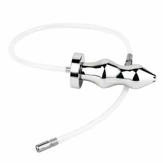 Kiotos - Holle Penisplug - Holle Dilator - Met Holle Geribbelde Buttplug - Ass Lock - RVS