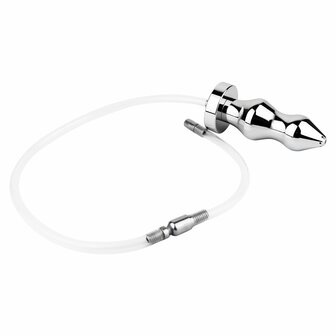 Kiotos - Holle Penisplug - Holle Dilator - Met Holle Geribbelde Buttplug - Ass Lock - RVS