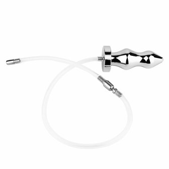Kiotos - Holle Penisplug - Holle Dilator - Met Holle Geribbelde Buttplug - Ass Lock - RVS