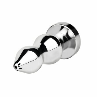 Kiotos - Holle Penisplug - Holle Dilator - Met Holle Geribbelde Buttplug - Ass Lock - RVS