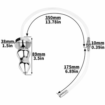 Kiotos - Holle Penisplug - Holle Dilator - Met Holle Geribbelde Buttplug - Ass Lock - RVS