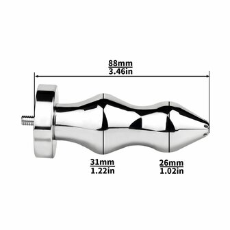 Kiotos - Holle Penisplug - Holle Dilator - Met Holle Geribbelde Buttplug - Ass Lock - RVS