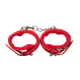 TieMeUp - Boeien imitatieleder - Zachte bontvoering - Rood