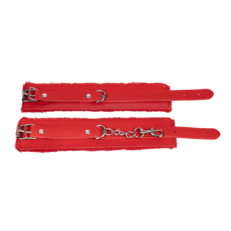 TieMeUp - Boeien imitatieleder - Zachte bontvoering - Rood
