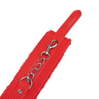 TieMeUp - Boeien imitatieleder - Zachte bontvoering - Rood