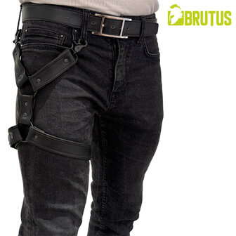 Brutus - Lederen Beenharnas - Verstelbaar- Zwart