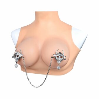 Kiotos - Demonic Mask  met hanger - Tepelklemmen met ketting