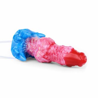 Kiotos Monstar - Blow Cum Cock - Opblaasbare Spuitende Dildo - Rood/Roze/Blauw