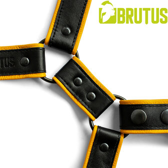 Brutus - Lederen Beenharnas - Verstelbaar- Zwart/Geel